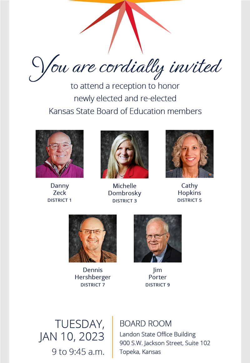 Reception Will Honor Incoming Re Elected State Board Of Ed Members Kansas State Department Of 8458